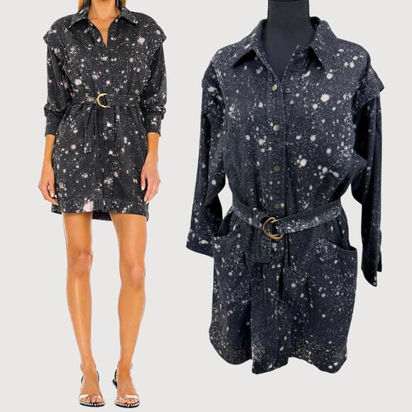 NOAM Jeannie Splatter Shirt Dress Revolve L